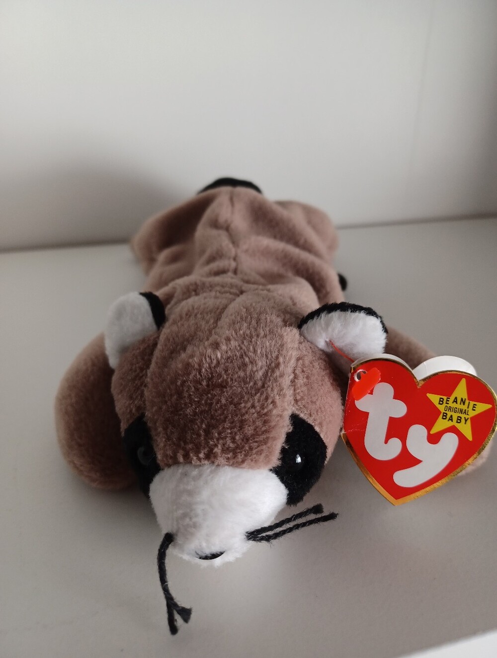 Vintage 1995 Ringo The Raccoon Ty Beanie Baby 90s Toy Collectible Plush Animal
